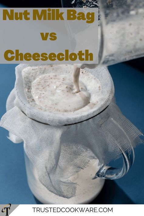 The standard medium for making nut milk is a nut milk bag or cheesecloth, but what’s the difference? We’ve got you covered in this comparison of nut milk bags vs cheesecloth. . . #nutmilkbag #nutmilkbagalternative #nutmilkbaguses #howtouseanutmilkbag Diy Nut Milk, Homemade Nut Milk, Nut Milk Bag, Bagged Milk, Milk And Cheese, Nut Milk, Culinary Skills, Cheese Cloth, Cooking Tips