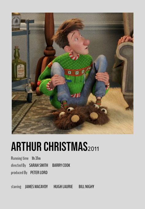 Arthur Christmas Fanart, Arthur Christmas Wallpaper, Christmas Movie Posters, Arthur Christmas, Bill Nighy, Hugh Laurie, Mini One, Christmas Bedroom, Christmas Poster