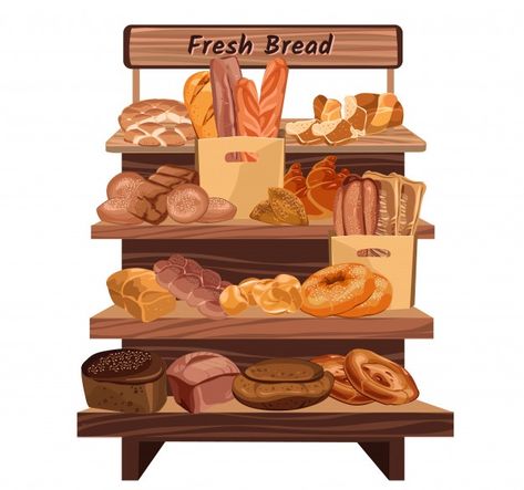 Bread Icon, Vintage Bakery, Bread Shop, Bakery Menu, 귀여운 음식 그림, Sweet Buns, Best Bakery, Shop Illustration, Bakery Design