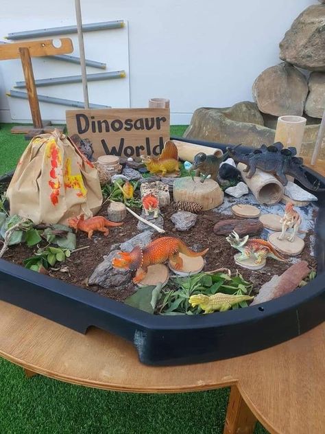 Frozen Dinosaur Eggs, Dinosaurs Eyfs, Dinosaurs Kindergarten, Dinosaur Small World, Tuff Tray Ideas Toddlers, Dinosaur Lesson, Nanny Activities, Dinosaur Activities Preschool, Park Party