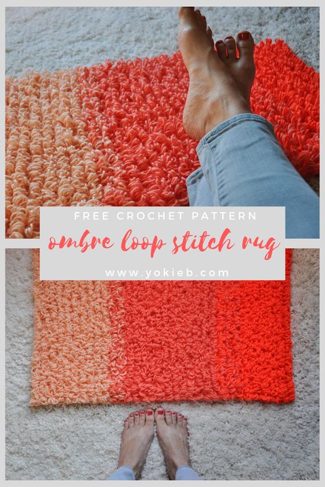 Crochet Loop Stitch, Loop Stitch Crochet, Stitch Rug, Crochet Rug Patterns Free, Crochet Loop, Super Cute Crochet, Loop Stitch, Crochet Rug Patterns, Scrap Yarn