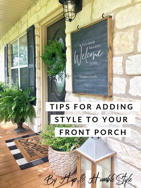 Nov 9, 2019 - When looking at beautiful attributes of a home, curb appeal is always so important. For me it’s the perfect way to welcome our guest and greet visitors. There are so many simple things you can do to add a beautiful touch to your entryway. Here is how I did my porch for Spring/summer and it’s […] Home Curb Appeal, Porch Wall Decor, Summer Porch Decor, Porch Table, Porch Styles, Porch Plants, House Front Porch, Outdoor Entryway, Farmhouse Front Porches