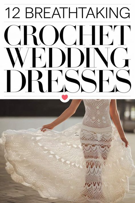 Unique Bridal Style: 12 Crochet Wedding Dresses That Stand Out Vintage Wedding Dress Pattern, Crochet Wedding Dress Pattern, Sleeveless Wedding Gown, Asymmetrical Wedding Dress, 1970s Wedding Dress, Crochet Wedding Dresses, Classic White Dress, Wedding Dress Patterns, Crochet Wedding