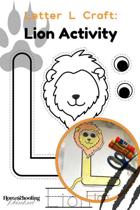 Letter L Craft: Lion Activity Letter L Lion Craft, L For Lion Craft, Letter L Crafts For Preschoolers Pre K, L Is For Lion Craft, Preschool Lion Activities, Letter L Activities For Kindergarten, Letter L Crafts For Preschool, L Crafts For Preschool, Letter L Crafts For Toddlers