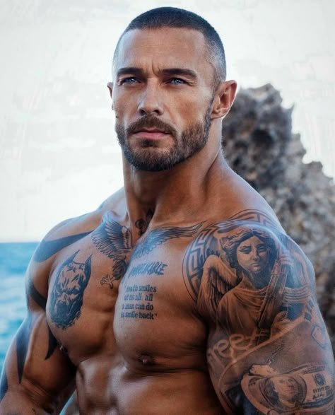 Beto Malfacini, Warrior Mindset, Men Bodies, Great Beards, Beard Tattoo, Inked Men, A Sheep, Country Men, Motivation Gym