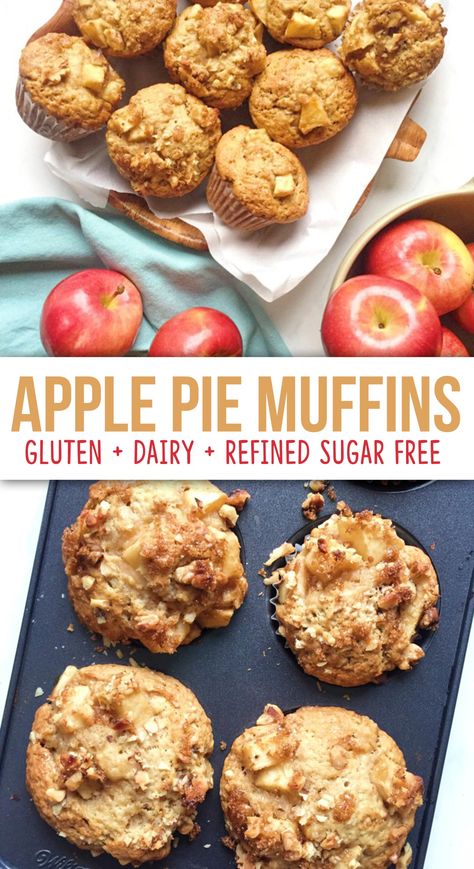 Healthy Gluten Free Muffins Clean Eating, Gluten Free Dairy Free Apple Muffins, Apple Bread Dairy Free, Dairy Free Healthy Muffins, Dairy And Gluten Free Muffins, Healthy Gluten Free Apple Recipes, Fall Apple Recipes Gluten Free, Healthy Gluten Free Apple Muffins, Apple Muffins Dairy Free