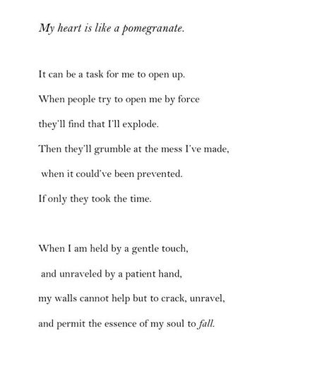 Poem from My Heart is Like a Pomegranate #myheartislikeapomegranate #mingijoon #poet #poem #writer #artist #quotes #pomegranate #pomegranatepoetry Quotes About Pomegranate, Pomegranate Poetry, Pomegranate Poem, Pomegranate Quotes, Poem Writer, Nerd Problems, Artist Quotes, Book Nerd Problems, How I Feel