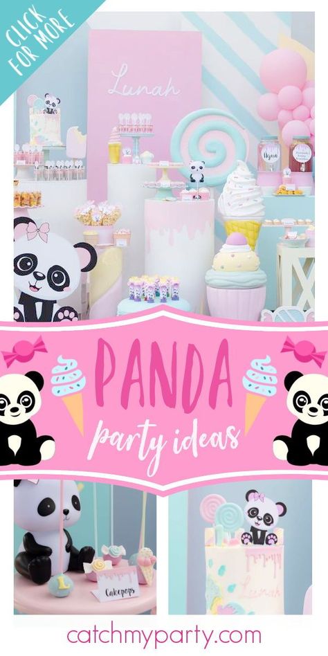 Feast your eyes on this sweet panda in Candyland birthday party! The dessert table will blow your mind! See more party ideas and share yours at CatchMyParty.com #catchmyparty #partyideas #panda #candy #pandaparty #candyparty #girlbirthdayparty Panda Candy, Candyland Birthday Party, Candy Birthday, Girls Birthday Party Themes, Candy Birthday Party, Birthday Drinks, Panda Party, Candyland Birthday, Birthday Party Activities