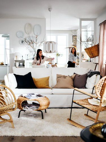 Whether you're working with a small square footage or have some flexibility to move around, there are a few key elements that can help you up the cozy factor at home. We rounded up some of our fave design ideas from IKEA's site for inspiration. #hunkerhome #ikea #ikeacozy #cozyhomedecor #cozyhomeideas #cozyhomedecor Ikea Rooms, Interior Ikea, Ikea Interior, Dressing Table Design, Open Concept Living Room, Ikea Family, Glass Cabinet Doors, Cozy Decor, Slow Food