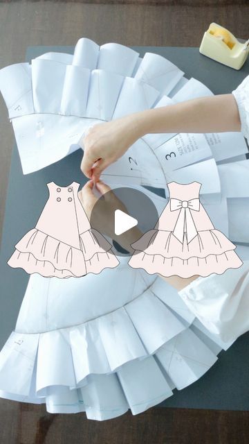 A Line Dress Sewing Pattern, Baby Dress Design Sewing Patterns, Diy Ruffle Dress, Tulle Dress Pattern, Ruffle Dress Pattern, Ruffled Dress Pattern, Baby Clothes Patterns Sewing, Sewing To Sell, Baby Dress Design