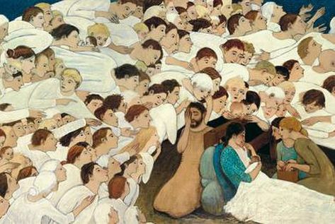 angels among us and #LightTheWorld Nativity Poster, Brian Kershisnik, Lds Artwork, Nativity Painting, Vision Art, Lds Art, The Nativity, Angels Among Us, Figurative Artists