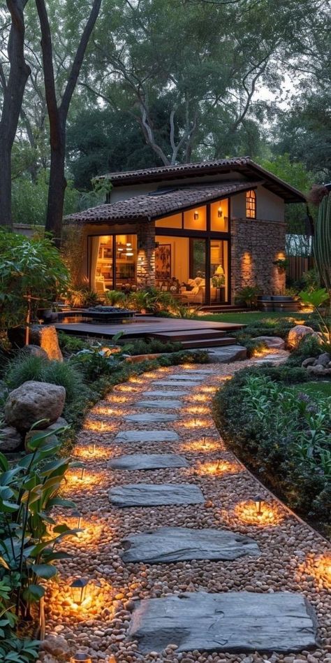 Fachada Industrial, Front Yard Lighting, Earth Ships, Garden Pathways, Patio String Lights, Vertical Planter, Horse Aesthetic, Have Inspiration, Backyard Garden Design