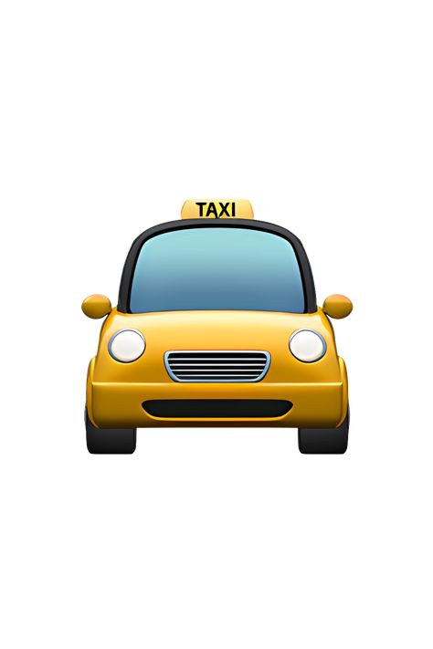 The emoji 🚖 depicts an oncoming taxi. It is a yellow vehicle with a black and white checkered stripe running along the sides. The taxi has four doors, two headlights, and a yellow taxi sign on the roof. The front of the taxi is facing towards the left side of the screen. Lego Hotel, Emojis Iphone, Apple Emojis, Taxi Sign, Geometric Photography, Emoji Iphone, Five Little Monkeys, Emoji Wallpaper Iphone, Yellow Taxi