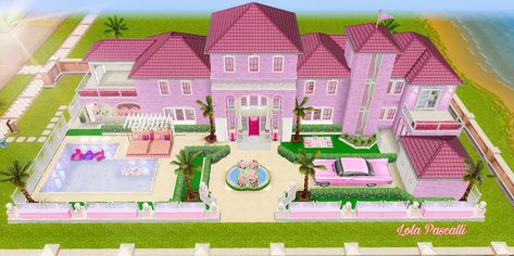 The Sims Freeplay Barbie Dream House In Minecraft, Sims Barbie House, The Sims 4 Pink House, Barbie Dream House Layout, Sims Barbie, Sims Freeplay House Ideas, Barbie Room Decor, Minecraft Modern City, Casas The Sims Freeplay