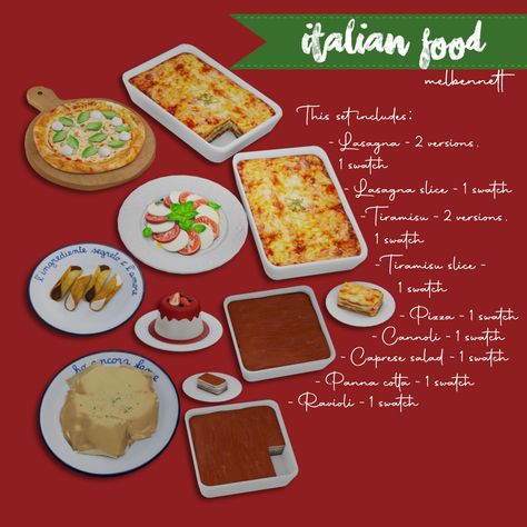 Sims 4 Kitchen, Chocolate Company, Taste Testing, Food Decoration, Spicy Recipes, Sims 4 Custom Content, Caprese Salad, The Sims, Lasagna