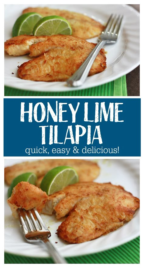 Honey Lime Tilapia, Fish Tilapia, Pan Fried Tilapia, Super Recipes, Fried Tilapia, Recipes Fish, Tilapia Recipes, Fish Dinner, Honey Lime