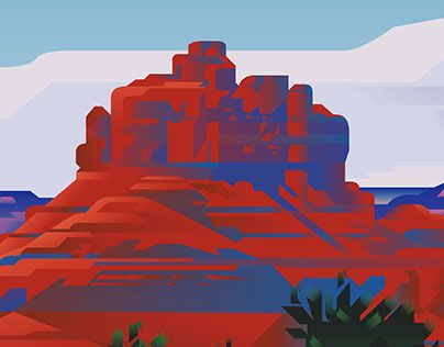 Sedona Travel, Landscape Quilts, Sedona, Behance Portfolio, Travel Poster, Travel Posters, Painting Ideas, New Work, Work On