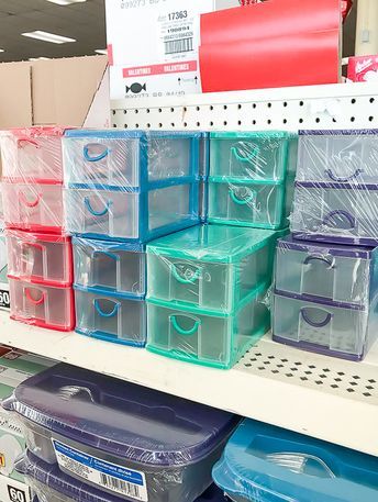 Dollar Tree Storage Bins, Dollar Tree Storage, Dollar Tree Diy Organization, Plastic Storage Containers, Dollar Tree Organization, Diy Organizer, Dollar Store Diy Organization, Diy Dollar Tree Decor, Dollar Tree Decor