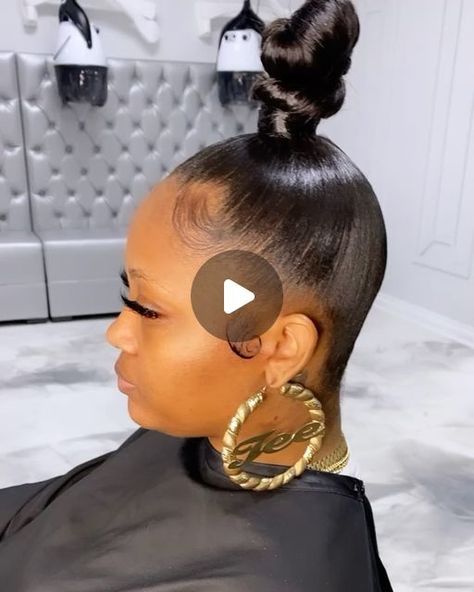 High Bun Ponytail With Weave, Bun Ponytail Black Hair, Top Knot Bun Black Women, High Bun Hairstyles For Black Women, High Bun Hairstyles, 2 Braids, Top Knot Bun, Weave Ponytail, Kid Styles