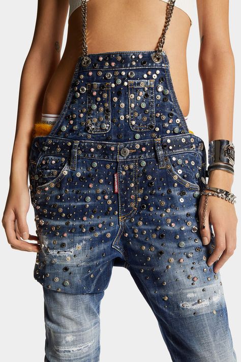 Medium Heritage Fisherman Wash Mick Studded Denim Jumpsuit Denim Jumpsuit Styling, Boxers Women, Basic Shoes, Studded Denim, Shorts Co Ord, Tie Scarf, Skirt Co Ord, Polo Jeans, Jeans Jumpsuit