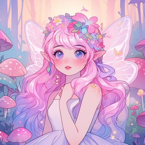 Pink Fairy Character Design, Sun Haven, Chibi Fairy, Artist Sketchbook, Anime Pixel Art, Art Tools Drawing, Human Art, My Oc, Ethereal Art