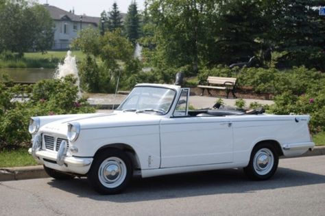 1963 Triumph Herald Convertible. (bringatrailer.com) Vintage Bmw Convertible, 1960s Convertible, Triumph Herald Convertible, Triumph Motor, 1957 Thunderbird Convertible, 1940s Convertible Cars, Triumph Cars, Mom Car, Willys Jeep