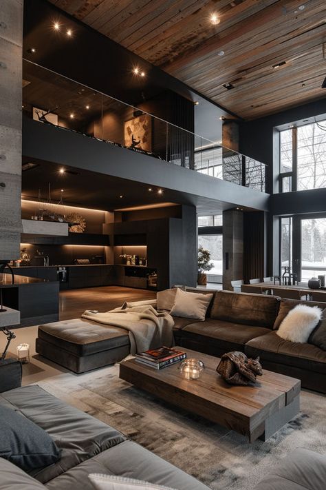 If you're looking for inspiration on how to redecorate or are a sucker for good interior design, you're going to love this subreddit. Hell, you'll probably enjoy it even if you're just bored and randomly scrolling through the Internet.The premise is simple: it collects memorable, high-quality images of rooms Luxury Loft Apartment, Loft House Design, Dark Living Rooms, Dark House, Design Hacks, Deco Studio, Mode Turban, Loft Interiors, Living Room Loft