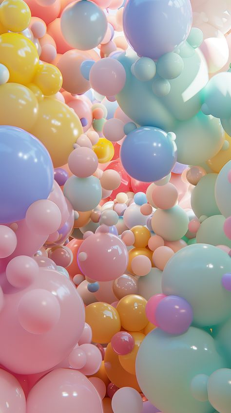 Liven up your iPhone and Android screens with this playful balloon design 📱🎉. 3d Lockscreen, Balloons Background, Pastel Color Wallpaper, Dippin Dots, Colourful Wallpaper Iphone, Balloon Background, Pink Wallpaper Girly, Bad Girl Wallpaper, Phone Wallpaper Pink