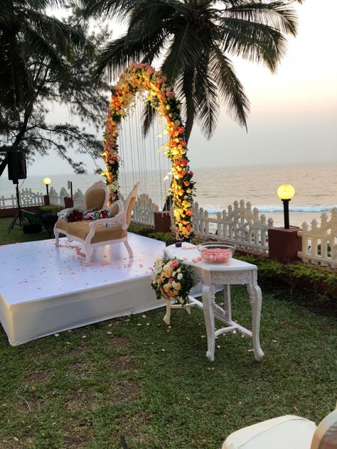 Engagement Venue Indian, Engagement Indian, Indian Engagement, Destination Engagement, Goa India, Engagement Locations, Venue Decorations, Engagement Ideas, Simple Mehndi