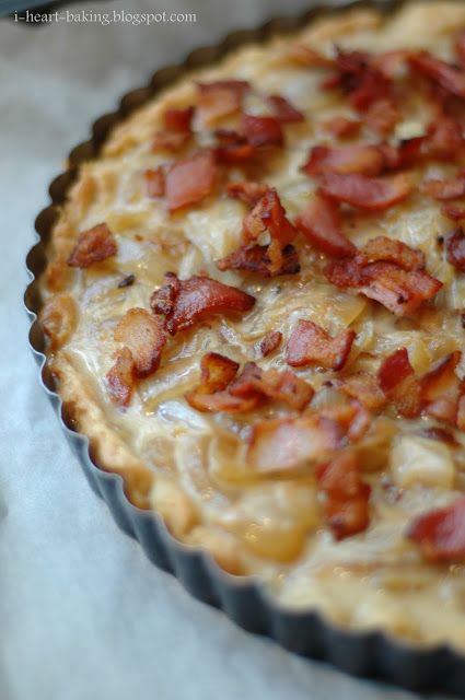 i heart baking!: french onion and bacon tart Bacon Tart, Buffet Ideas, Savory Tart, French Cooking, Think Food, French Onion, Breakfast Foods, Tart Recipes, Pavlova