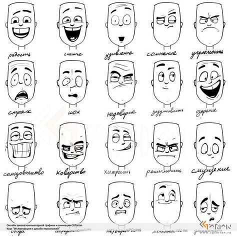 Facial Expressions Drawing, رسم كاريكاتير, Cartoon Expression, Arte Doodle, Drawing Cartoon Faces, 얼굴 드로잉, 얼굴 그리기, Drawing Expressions, Animation Reference