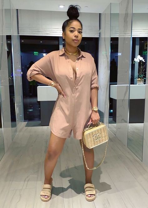 Mina Monroe, Elegant Rompers, Loose Romper, Turndown Collar, Fashion Killa, Classy Outfits, Chic Outfits, Spring Outfits, Fashion Looks