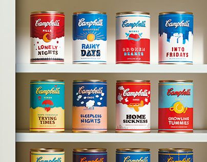 Campbell's Cans Of Positivity Can Food, Drinks Packaging Design, Jar Packaging, Vintage Packaging, Food Packaging Design, Pretty Packaging, Graphic Design Resources, Snack Mix, Canned Food