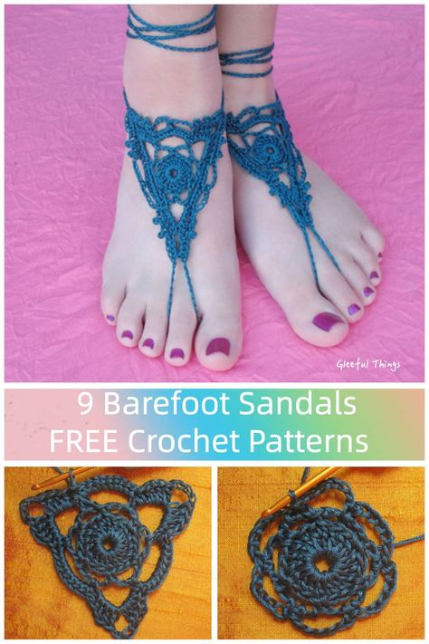 #freecrochetpatterns #crochetSandals Barefoot sandals are a trendy and stylish accessory that can add a touch of bohemian charm to your summer outfits Barefoot Sandals Tutorial, Barefoot Sandals Crochet Pattern, Crochet Barefoot Sandals, Barefoot Sandal, Crochet Sandals, Crochet Socks, Crochet Shoes, Foot Jewelry, Crochet Slippers