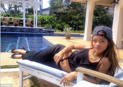 And relax: Fresh from London Fashion Week, where she debuted her range for River Island, Rihanna posed by the pool in a crop top from her new range Rihanna House, Rihanna Barbados, Rihanna Show, Young Jeezy, Rihanna Outfits, Rihanna Looks, Rihanna Photos, Rihanna Riri, Rihanna Style