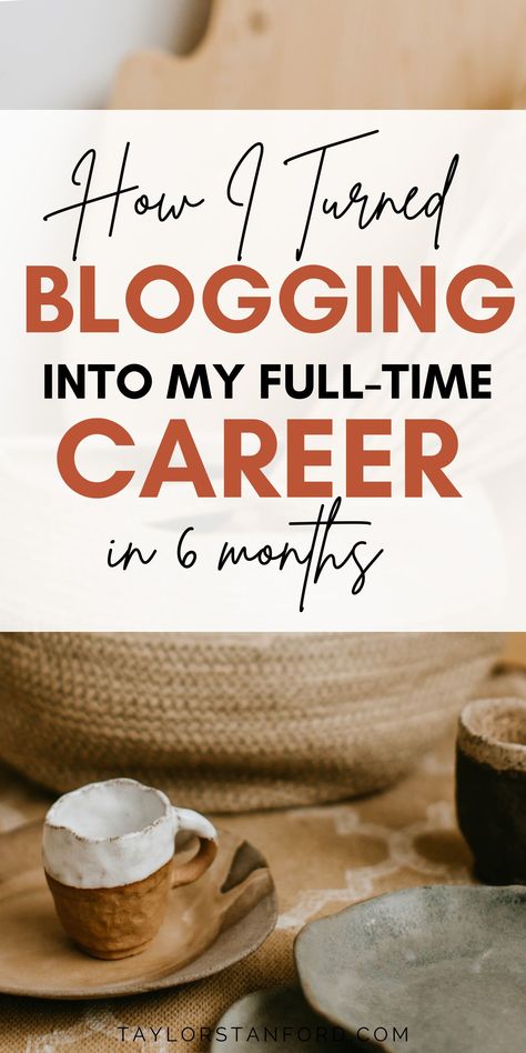 Here is how I went from no blog at all to full-time blogger in 6 months. This is how I make money blogging, and how you can monetize your new blog. Earn Passive Income, Blog Monetization, Blogging Advice, Start A Blog, Earn Money From Home, Successful Blog, Blog Writing, Side Hustles, Blogging For Beginners