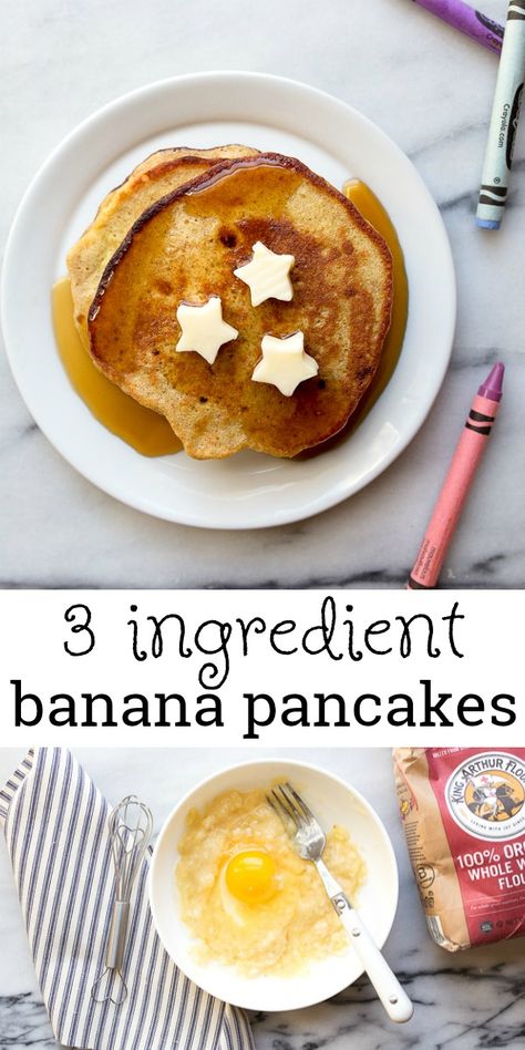 Banana Recipes For Toddlers, 3 Ingredient Banana Pancakes, Banana Pancakes For Baby, Easy Banana Pancakes, Toddler Meal Ideas, 3 Ingredient Desserts, Banana Pancakes Recipe, Toddler Recipes, Toddler Breakfast