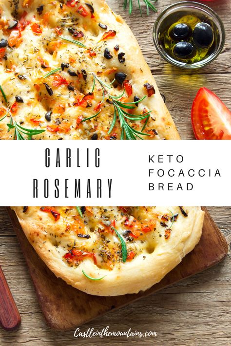 Keto Focaccia Bread Healthy Foccacia Bread Recipes, Almond Flour Focaccia, Low Calorie Foccacia, Keto Focaccia Bread Recipe, Keto Foccacia Bread, Low Carb Foccacia Bread, Keto Focaccia Bread, Paleo Focaccia Bread, Keto Focaccia