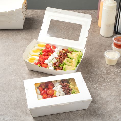 These take out containers make it easier to identify which meals belong to who thanks to their clear window 🪟Easily avoid confusion! #takeout #cateringideas #foodcontainers Salad Containers Lunch Boxes, Recycle Take Out Containers, Glass Lunch Box Containers, Bentgo Salad Container, Reusable Takeout Container, Take Out Containers, Clear Windows, Clear Window, Food Containers