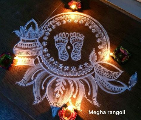 Handmade Diwali Greeting Cards, Chalk Rangoli, Alpona Art, Alpana Designs, Vilakku Kolam, White Rangoli, Easy Rangoli Designs Videos, Rangoli Designs Simple Diwali, Alpona Design