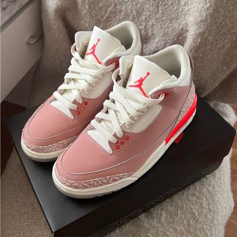 jordan 3 pink rust Jordan 3s Pink, Pink Jordan 3, Jordan 3 Rust Pink, Jordan 3s, Jordan Fits, Pink Jordans, Sneakers Jordan, Jordan Shoes Retro, Pretty Shoes Sneakers