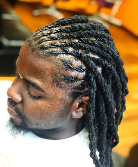 Influencer| Brand Ambassador on Instagram: “Repost via stylist / Salon: @thegroomingartist_ . . . . #menlocstyles #locstylesformen #locnationthemovement #locs #locstyles #iamlocd…” Mens Colored Locs, Dred Locks Men, Braided Locs Men, Lox Styles, Loc Hairstyles For Men, Men Locs, Mens Dreadlock Styles, Lock Styles, Short Dreadlocks Styles