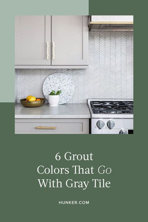 Below are six options for grout colors that will bring out the best in your gray tile. #hunkerhome #grout #greygrout #groutcolorideas Grey Grout Bathroom, Grey Tile Grout, Tile Grout Color, Colours That Go With Grey, Grout Colors, Dark Grey Tile, Gray Tile, Coloured Grout, Grey Grout