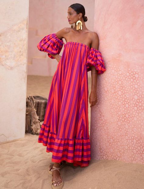 Detachable Puff Sleeves, Floor Length Maxi Dress, Cotton Voile Fabric, Flowing Dress, Flowing Dresses, Mode Inspo, Looks Chic, Looks Style, Look Fashion