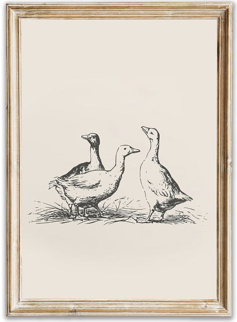 Vintage Duck Wall Art Prints Minimalist Abstract Animal Picture for Wall Decor Antique Vintage Painting Farmhouse Wall Decor Country Farm Animal Artwork Vintage Duck Art, Picture For Wall Decor, Picture For Wall, Animal Line Art, Duck Wall Art, Amazon Furniture, Farmhouse Artwork, Wall Decor Antique, Art Prints Minimalist