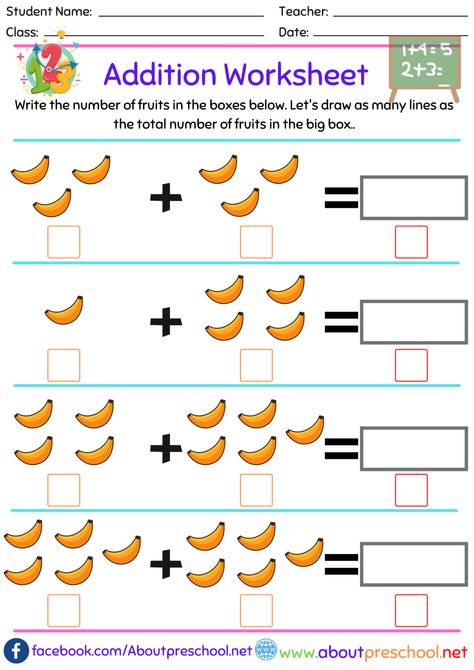 Addition With Objects Kindergarten, Grade 2 Math Worksheets Free Printable Addition And Subtraction, Picture Addition Worksheets Kindergarten, Worksheet For Addition, Addition Worksheet For Kindergarten, Math Worksheet Kindergarten, Preschool Addition Worksheets, Addition Preschool, Addition Worksheets Kindergarten