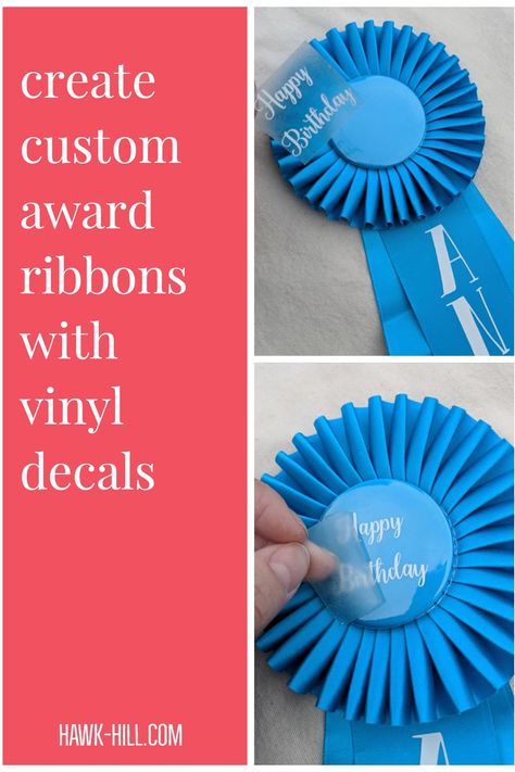 In this post, I’ll be showing you how to personalize a blank award ribbon rosette with a custom design, message, or personalization. This method is perfect for creating custom gifts, awards, or to celebrate unique celebration that would be hard to celebrate or find a card for. Diy Ribbon Rosette, Ribbon Rosettes How To Make, Award Ribbons Diy, Diy Award Ribbon, How To Make Rosettes, Paper Plate Awards, Rosette Ribbon, Award Ribbons, Award Template