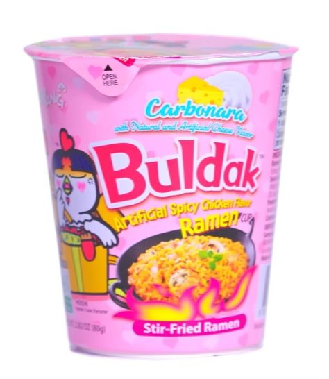 Buldak Carbonara, Samyang Buldak, Cheese Ramen, Ramen Cup, Noodle Cup, Cup Ramen, Ramen Stir Fry, Carbonara Sauce, Chicken Ramen