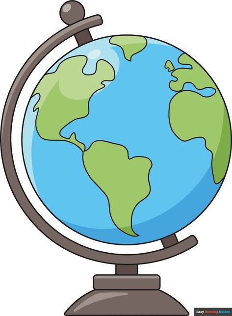 History Drawings Ideas Easy, Geography Posters Ideas, Globe Drawing Simple, Globe Art Drawing, World Globe Drawing, Geography Drawings, Globe Doodle, Geography Kids, Globe Painting