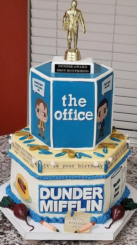 The Office Cake, The Office Happy Birthday, Office Cake, Office Themed Party, Office Birthday Party, 25th Birthday Cakes, Cake For Her, The Office Tv Show, Dad Birthday Cakes